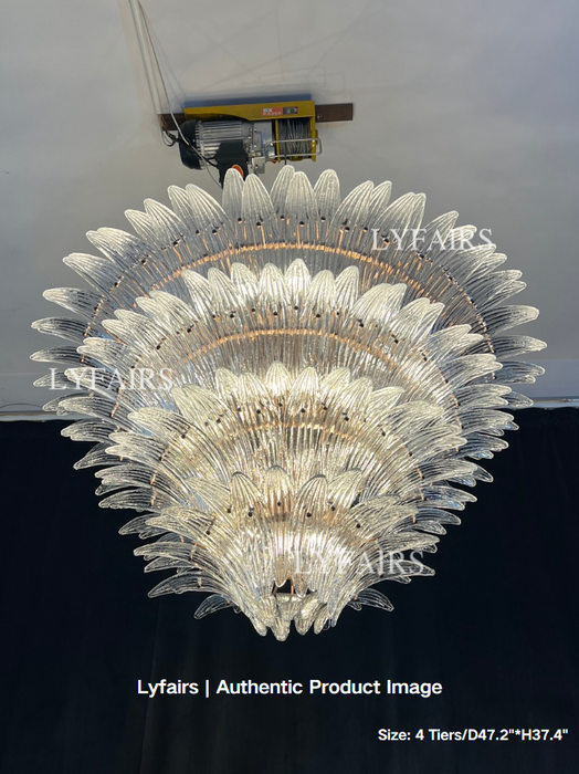 Flower Blossom Art Glass Chandelier for Living Room/Bedroom