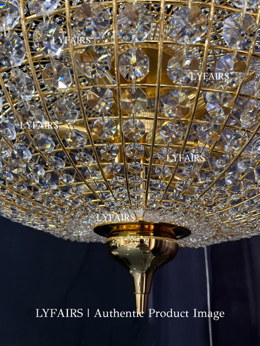 French Vintage Bead Ellipsoid Crystal Chandelier for Living Room/Bedroom