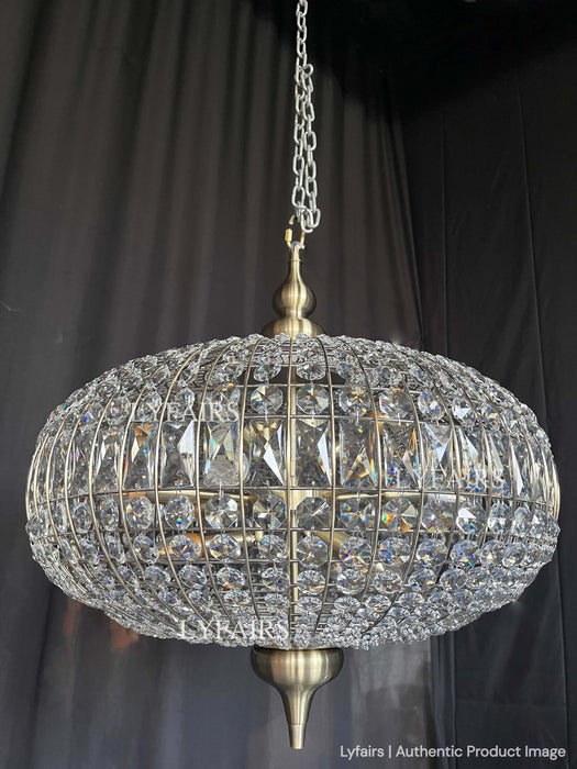 French Vintage Bead Ellipsoid Crystal Chandelier for Living Room/Bedroom