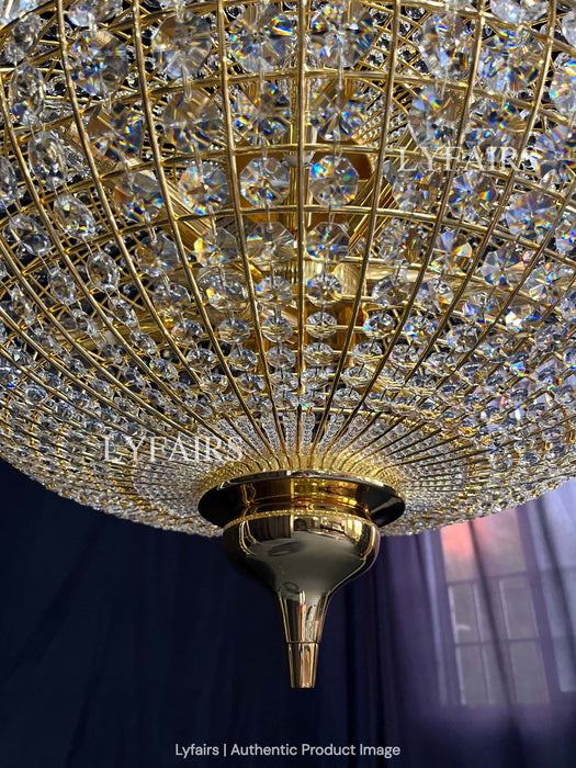 French Vintage Bead Ellipsoid Crystal Chandelier for Living Room/Bedroom