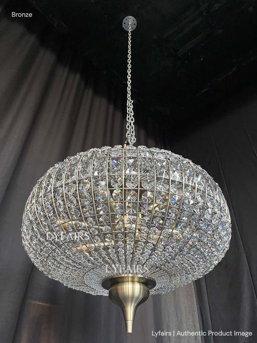 French Vintage Bead Ellipsoid Crystal Chandelier for Living Room/Bedroom