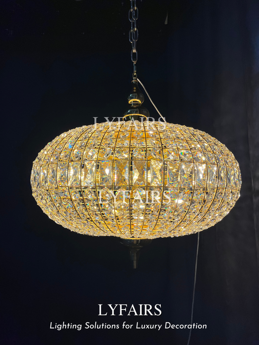 French Vintage Bead Ellipsoid Crystal Chandelier for Living Room/Bedroom