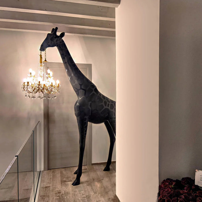 Lámpara de pie de jirafa con escultura animal de diseño creativo
