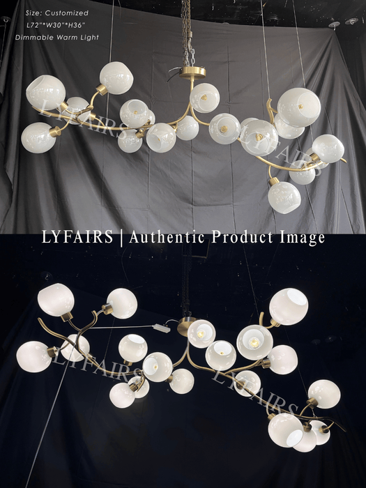 Modern Hand-blown Glass Globes Branch Chandelier for Living/Dining Room/Kitchen Island