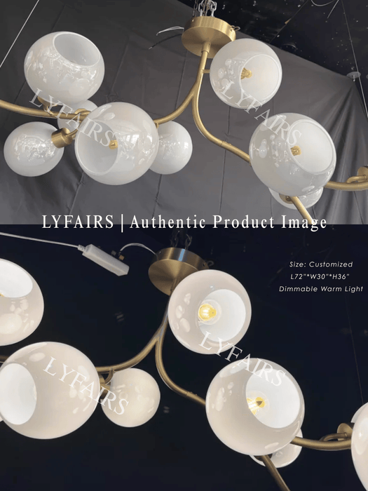 Modern Hand-blown Glass Globes Branch Chandelier for Living/Dining Room/Kitchen Island