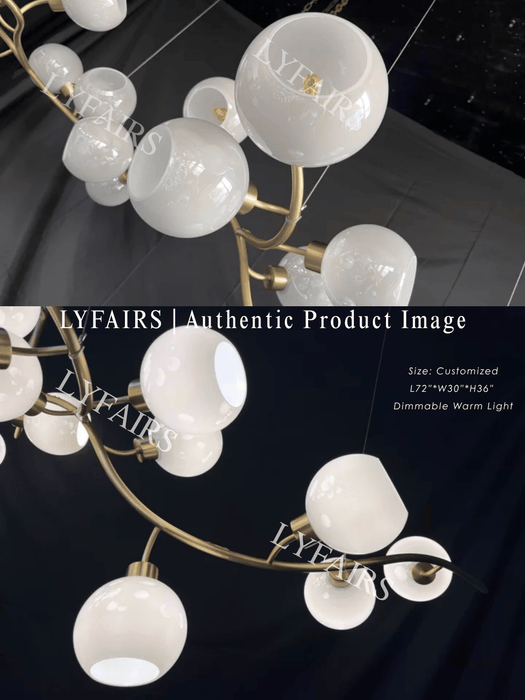 Modern Hand-blown Glass Globes Branch Chandelier for Living/Dining Room/Kitchen Island