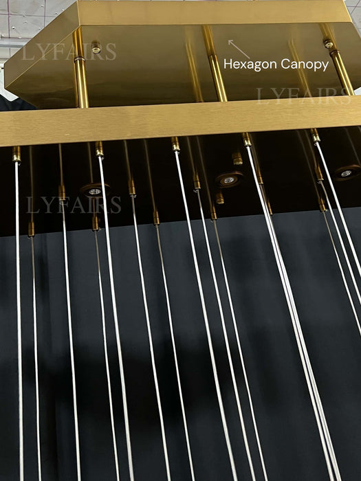 Gold Minimalism Linear Pendant Light for Dining Room
