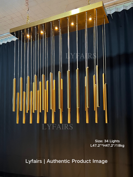 Gold Minimalism Linear Pendant Light for Dining Room