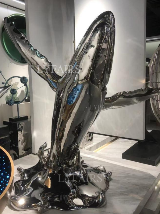 Graceful Whale Stainless Steel Sculpture