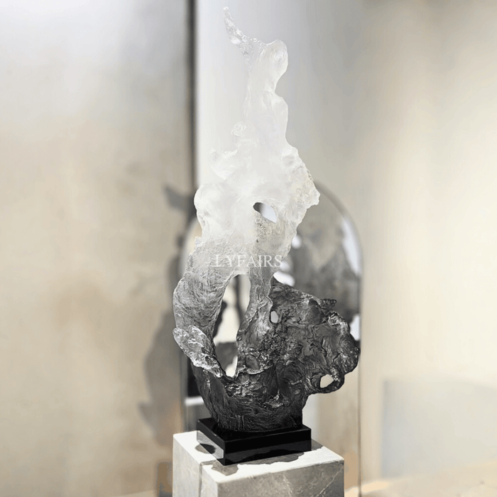 Gray-White Gradient Contemporary Resin Sculptures for Lobby/Entrance/Staircase