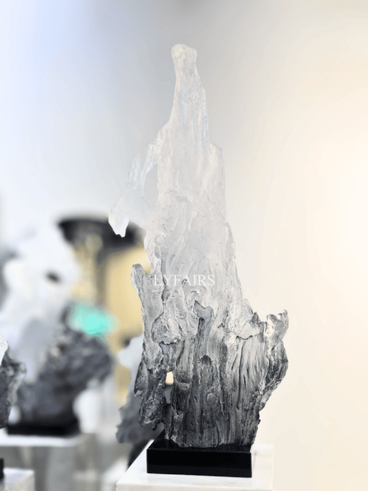 Gray-White Gradient Contemporary Resin Sculptures for Lobby/Entrance/Staircase