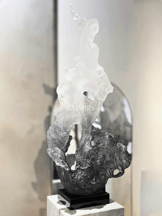 Gray-White Gradient Contemporary Resin Sculptures for Lobby/Entrance/Staircase