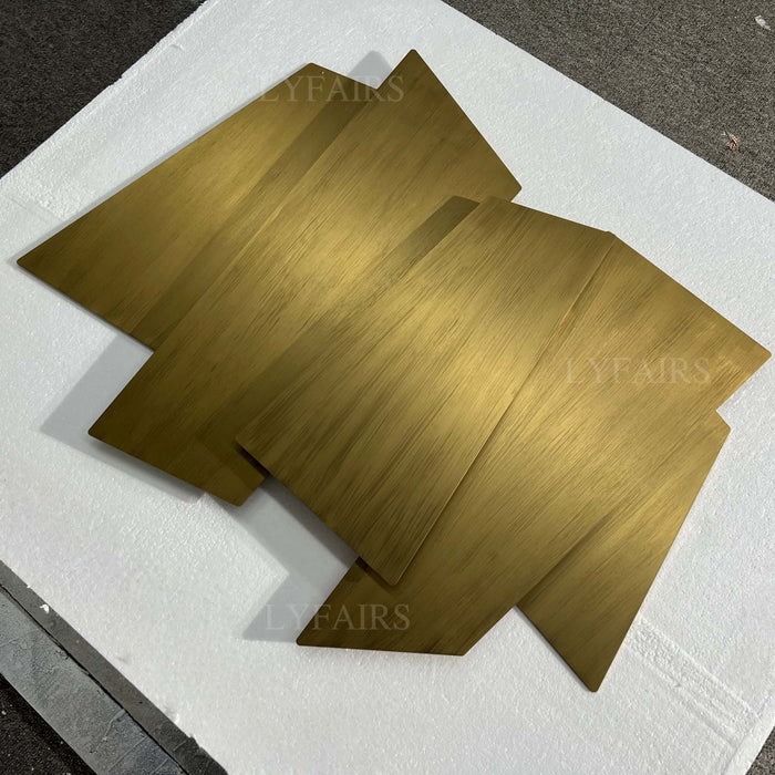 Luxury Irregular Stainless Steel Wall Decor Geometric Art in Gold