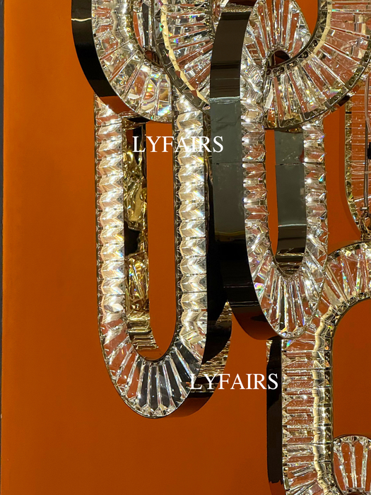 Modern Luxury Crystal Chain Cluster Chandelier for High Ceiling/Dining Room