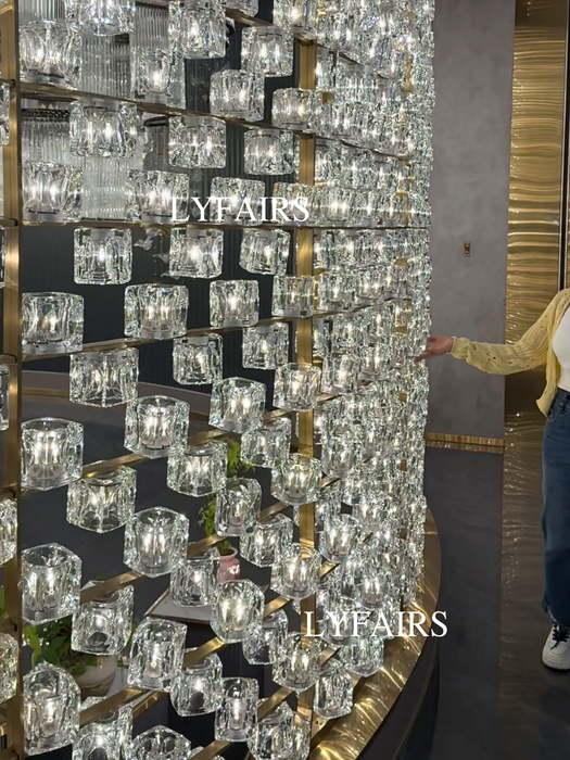 Modern Radiant Crystal Mosaic Screen Partition Wall