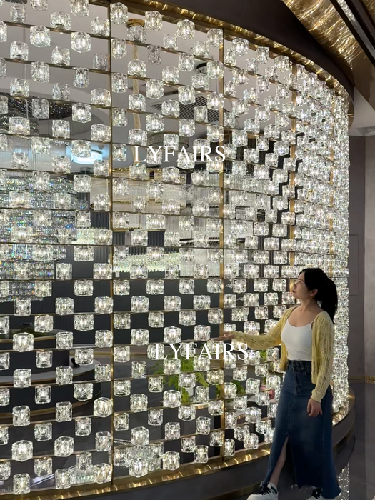 Modern Radiant Crystal Mosaic Screen Partition Wall