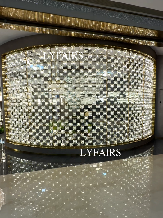 Modern Radiant Crystal Mosaic Screen Partition Wall