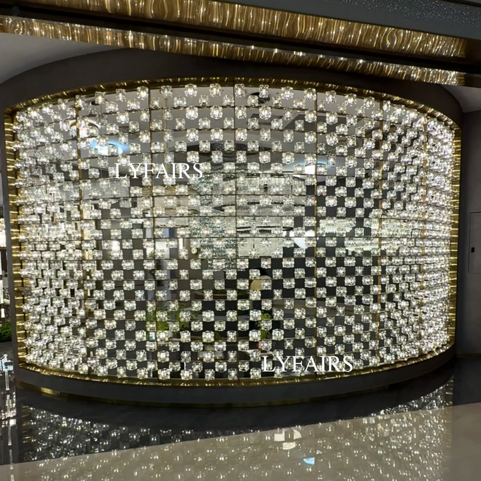 Modern Radiant Crystal Mosaic Screen Partition Wall