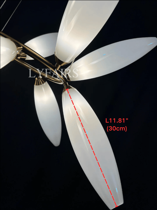 Minimalist Linear Rice Grain Shaped Bulb Chandelier for Dining Room