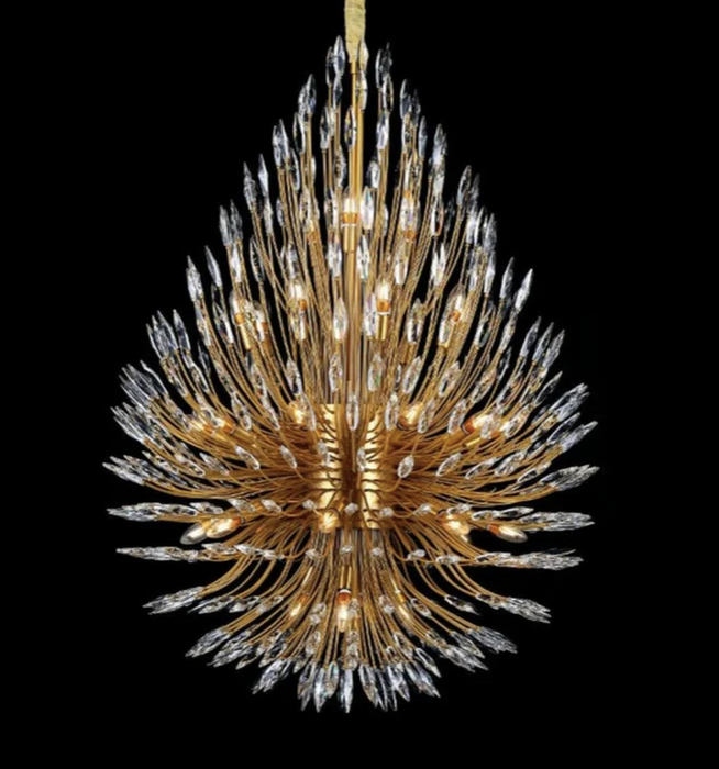 Lampadario di cristallo moderno a forma di bouquet in ferro battuto per soggiorno/sala da pranzo/caffetterie