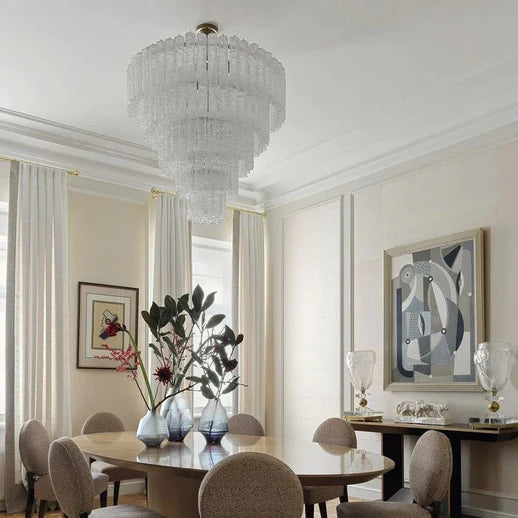 Modern Art Design 3/4/5/7-Tier Hand-blown Glass Tiered Chandelier — Lyfairs