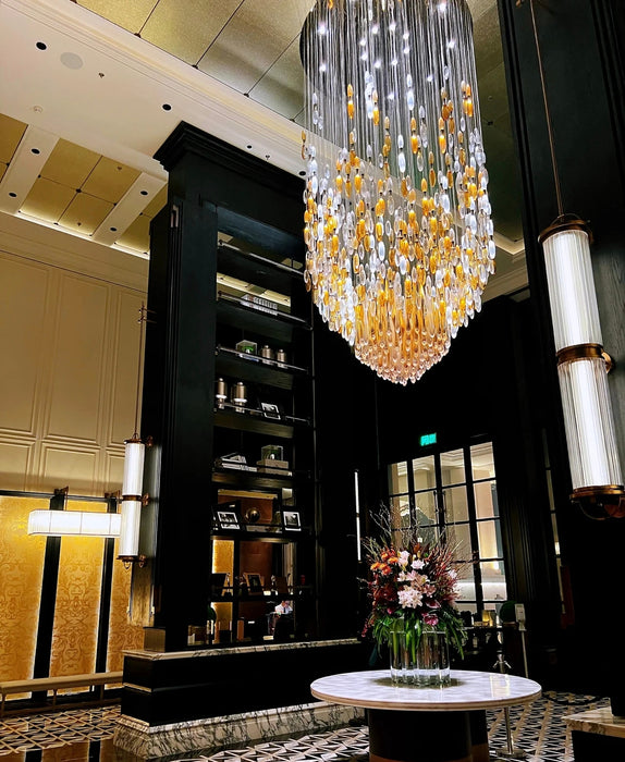Modern Floating Raindrop Glass Chandelier for Hotel Lobby/Grand Hall