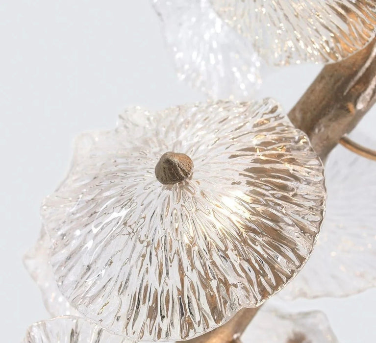 Flush Mount Mushroom Glass Chandelier for High Ceiling