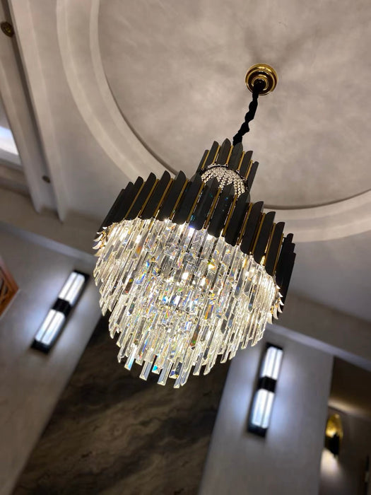 Lampadario di cristallo nero di moda Foyer Corridoio Apparecchio di illuminazione a soffitto