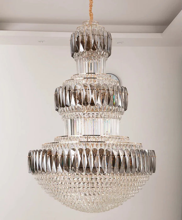 Extra Large Modern Crystal Chandelier Luxury Pendant For Entryway / Staircase / Hotel Foyer