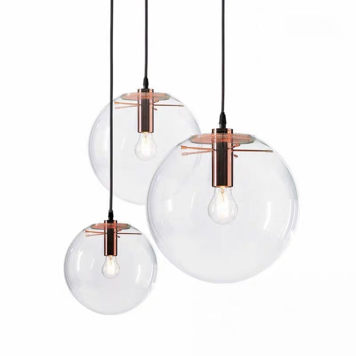 Transparent Glass Bubble Light Fixture Pendant Lighting  for Dining Room/Cafe