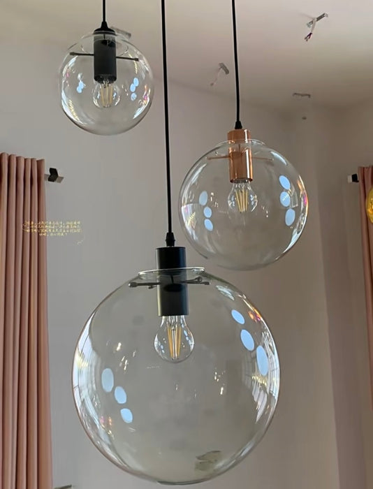 Transparent Glass Bubble Light Fixture Pendant Lighting  for Dining Room/Cafe