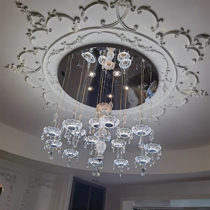 2023 New French Romantic Candle Crystal Chandelier White Modern Art Creative Pendant Light For Living Room/Dining Room/Bedroom