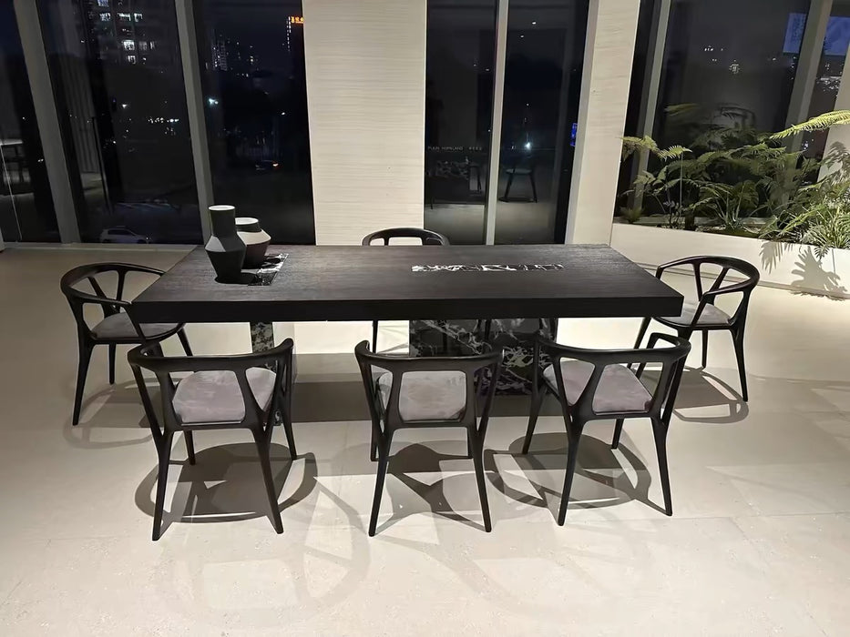 Mesa de comedor/mesa de oficina con patas de mármol de estilo italiano