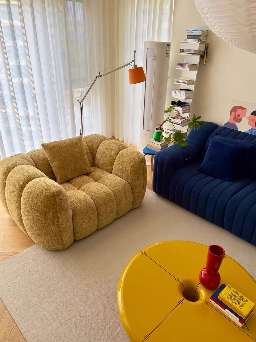 Scandinavian Vintage Fabric Pumpkin Sofa — Lyfairs