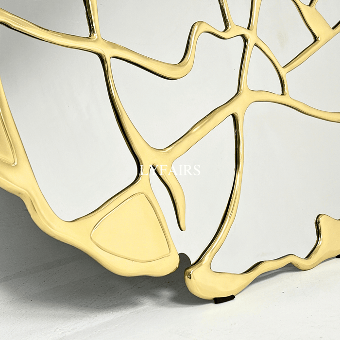 Irregular Gold Leave Vein Wall Decor Mirror