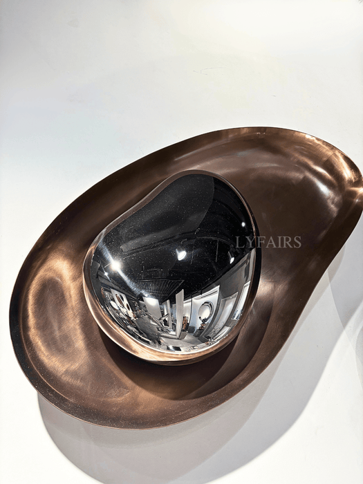 Irregular Round Stone‑Shaped Mirror Wall Decor