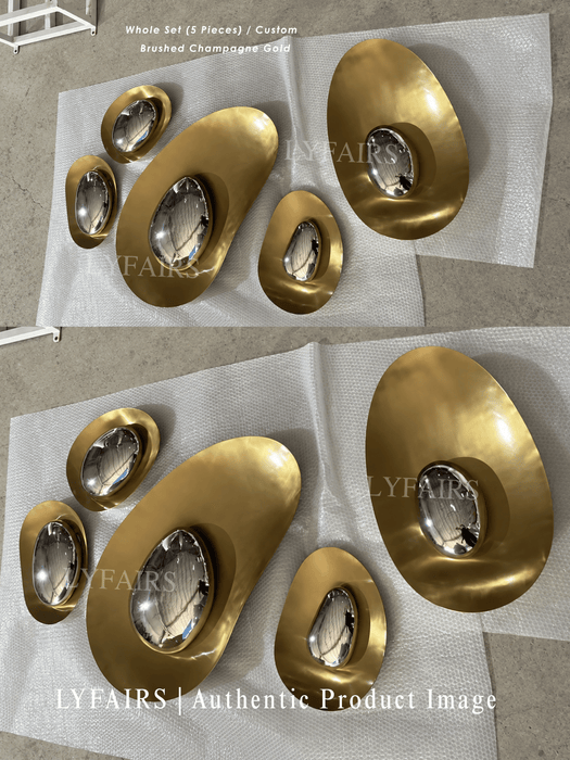 Irregular Round Stone‑Shaped Mirror Wall Decor