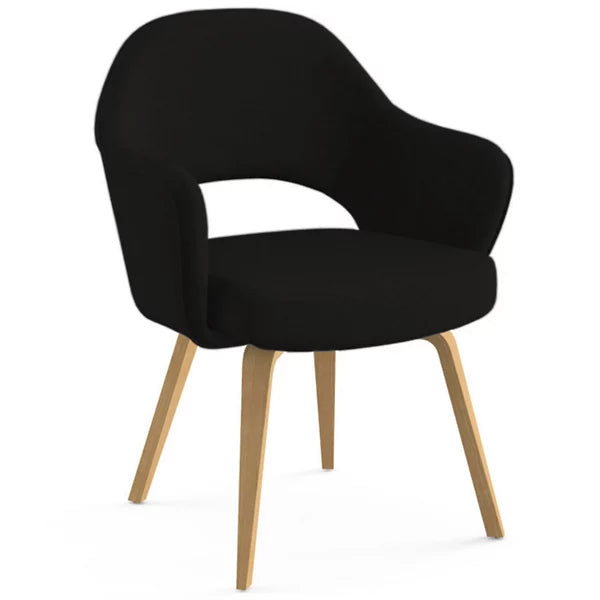 Dining Armchair with Wood Leg