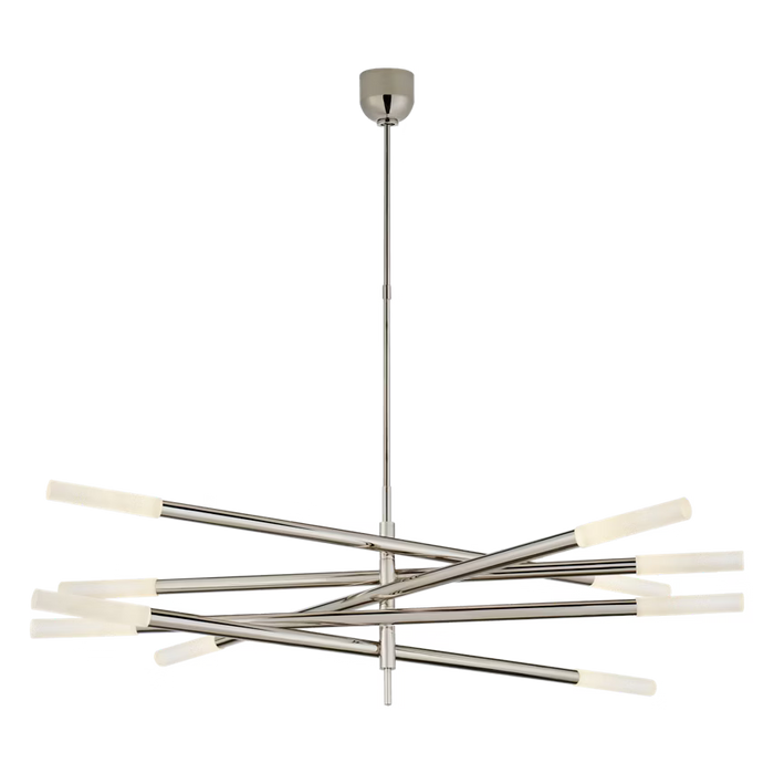 Minimalist 8/10 Light Articulating Chandelier in Brass/Polished Chrome/Bronze Finish