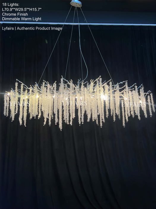Branch Style Ceiling Light Crystal Icicle Chandelier