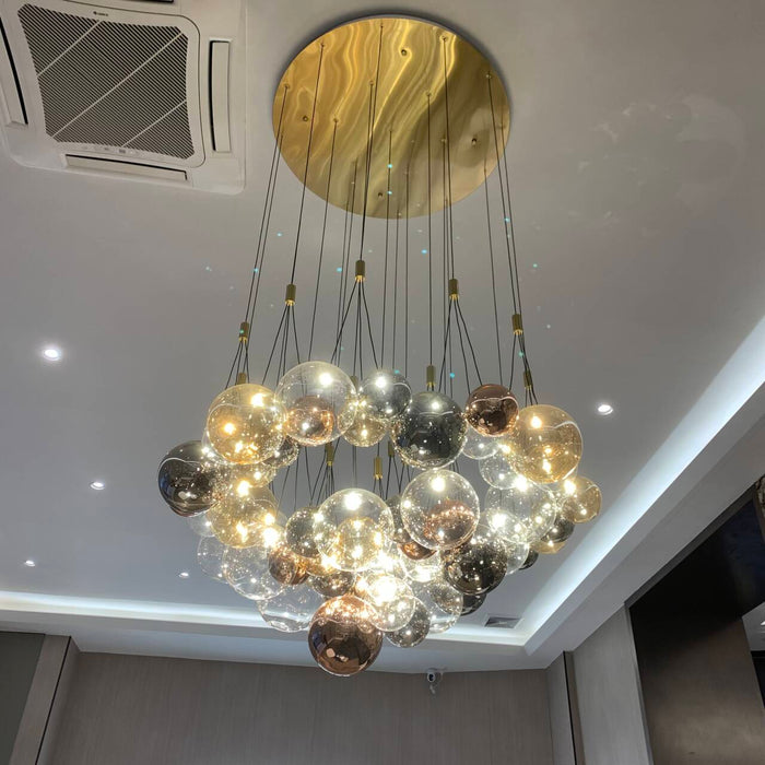 Lámpara de araña de bola de burbujas de cristal creativa italiana para sala de estar/comedor/isla de cocina
