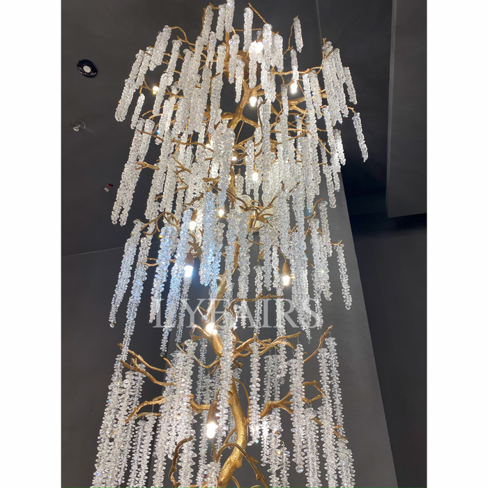 Extra Large Crystal Icicle Tree Branch Chandelier for Staircase/Hallway