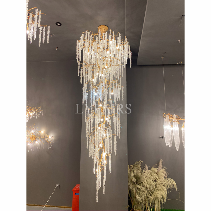 Extra Large Crystal Icicle Tree Branch Chandelier for Staircase/Hallway