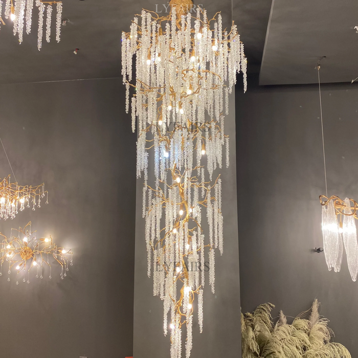 Extra Large Crystal Icicle Tree Branch Chandelier for Staircase/Hallway