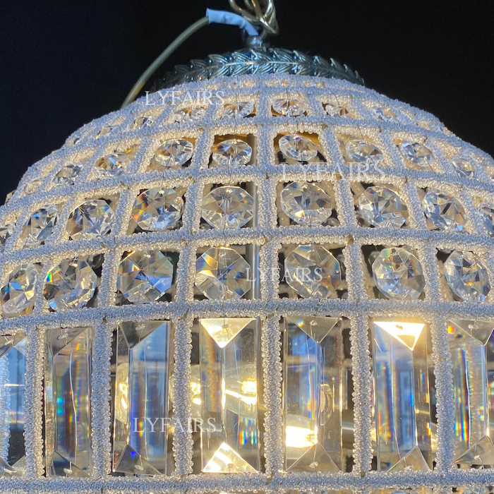 Lámpara de araña de cristal esférica elegante Vintage modelo de diseñador para sala de estar/vestíbulo/pasillo