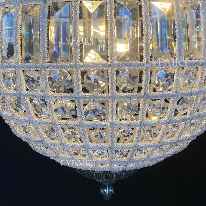 Lámpara de araña de cristal esférica elegante Vintage modelo de diseñador para sala de estar/vestíbulo/pasillo