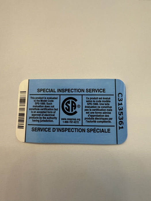 CSA Certification Fees for Other Lighting Fixtures (Non-refundable)