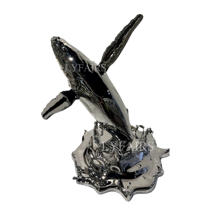 Contemporary Leaping Whale Sculpture