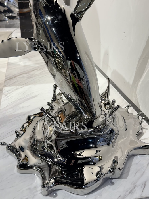 Contemporary Leaping Whale Sculpture