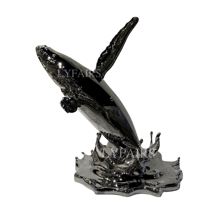 Contemporary Leaping Whale Sculpture